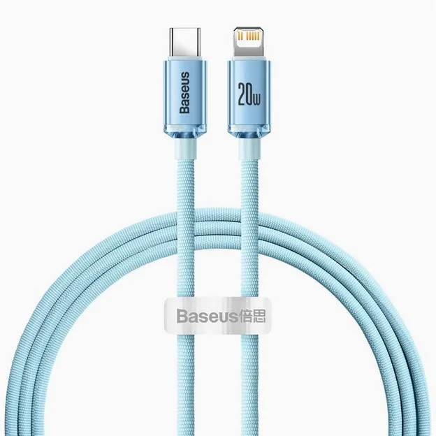 BASEUS BASEUS Crystal Shine Type-C to Lightning Cable 20W 2m Sky Blue — product photo