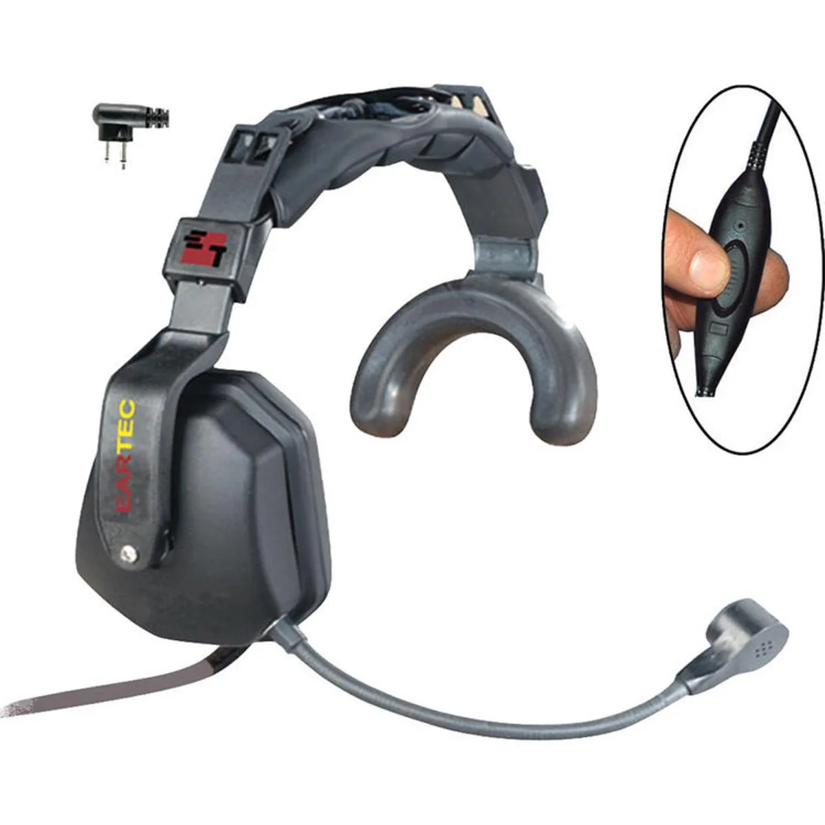 Eartec Eartec Ultra Single-Ear Headset with Inline PTT and Motorola 2-Pin Connector — product photo