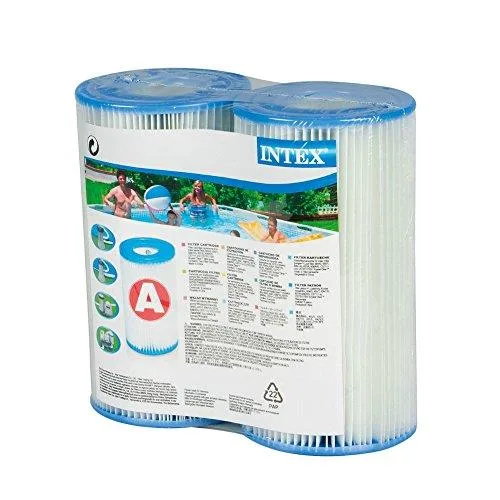 Two white cylindrical filter cartridges with pleated Dacron paper, 4.25 inch diameter