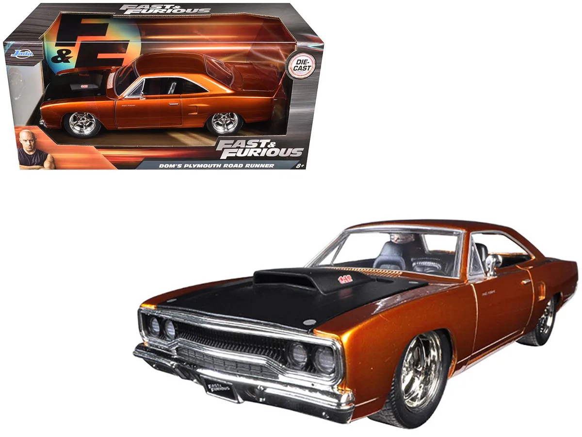 Jada Jada Dom's 1970 Plymouth Road Runner Copper Black Hood Fast &amp; Furious 7 1/24 Diecast Vehicle — product photo