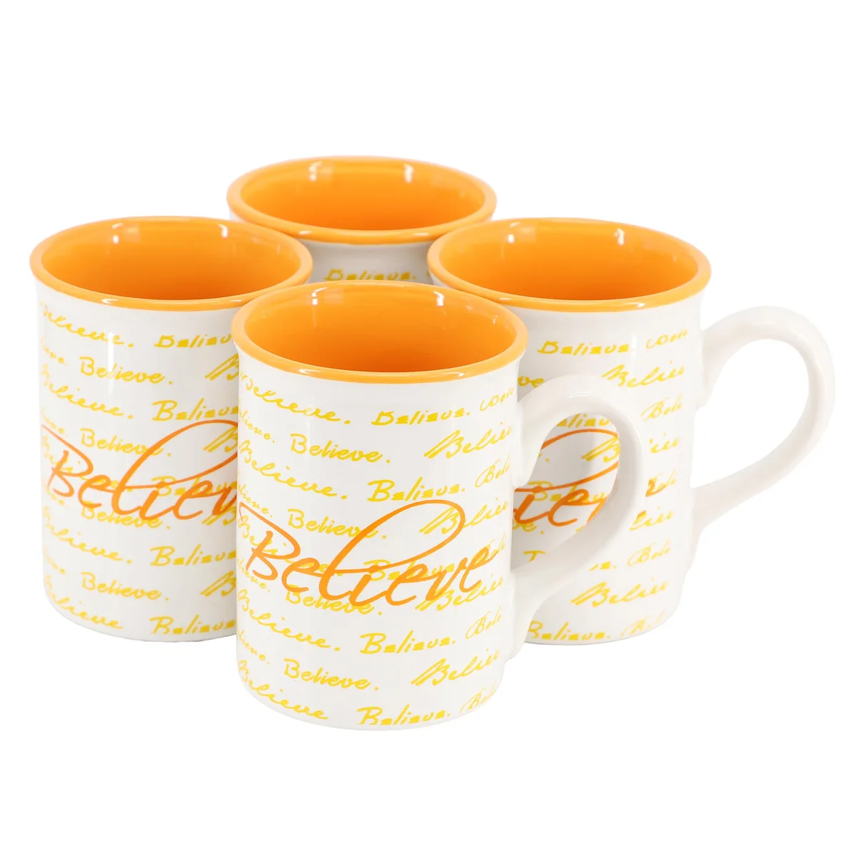 Gibson Home Gibson Home 510122065M 16 oz Stoneware Mug Set 4 Piece Orange Drinkware — product photo