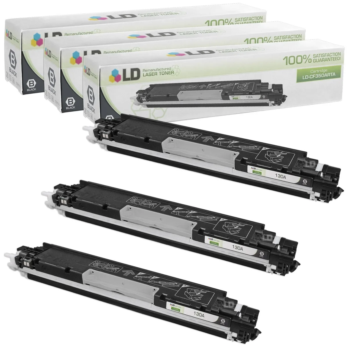 LD Products LD Products CF350A (HP 130A) Black Toner Cartridge 3-Pack — product photo