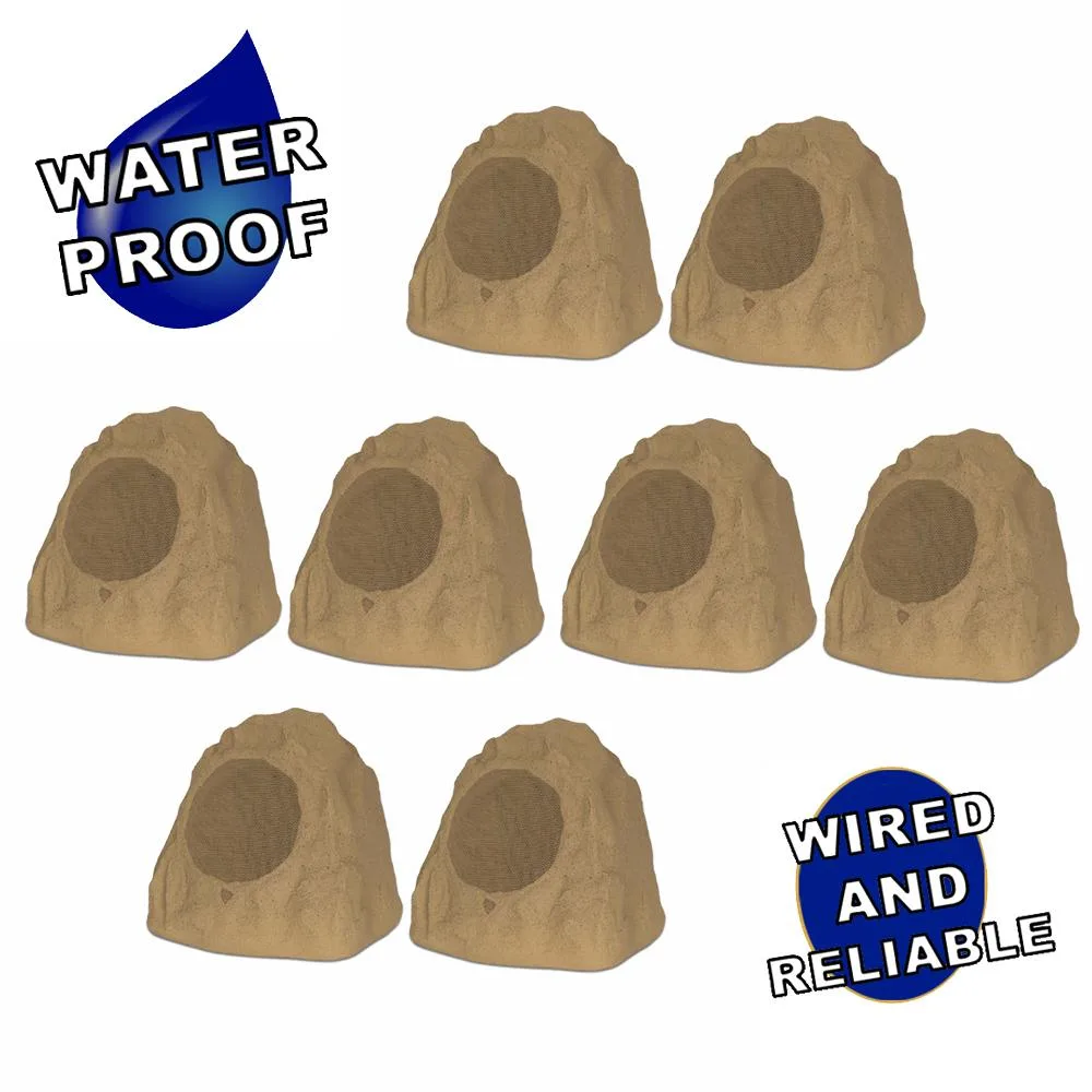 Theater Solutions Theater Solutions 8R8S Sandstone 8" Rock Speaker Set (8) — product photo