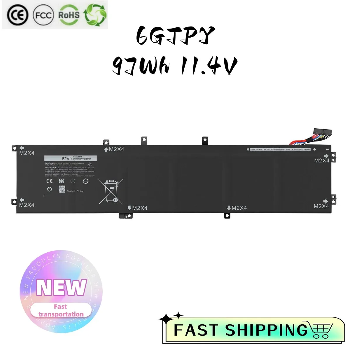 Damaite Damaite 97Wh 6GTPY 11.4V 6-Cell Li-ion Laptop Battery — product photo