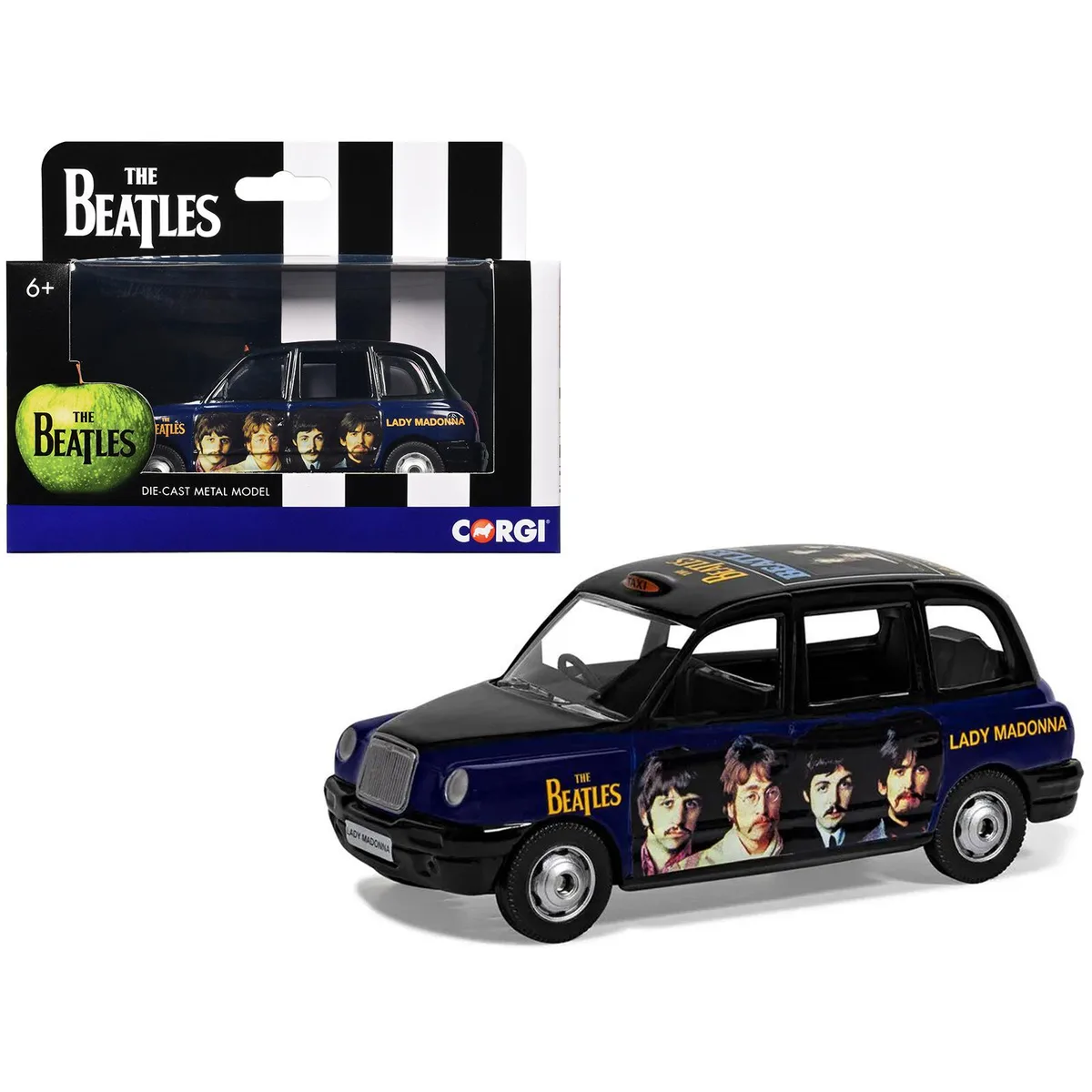 Corgi Corgi The Beatles London Taxi RHD "Lady Madonna" Black Dark Blue Diecast Hobby Collectible — product photo