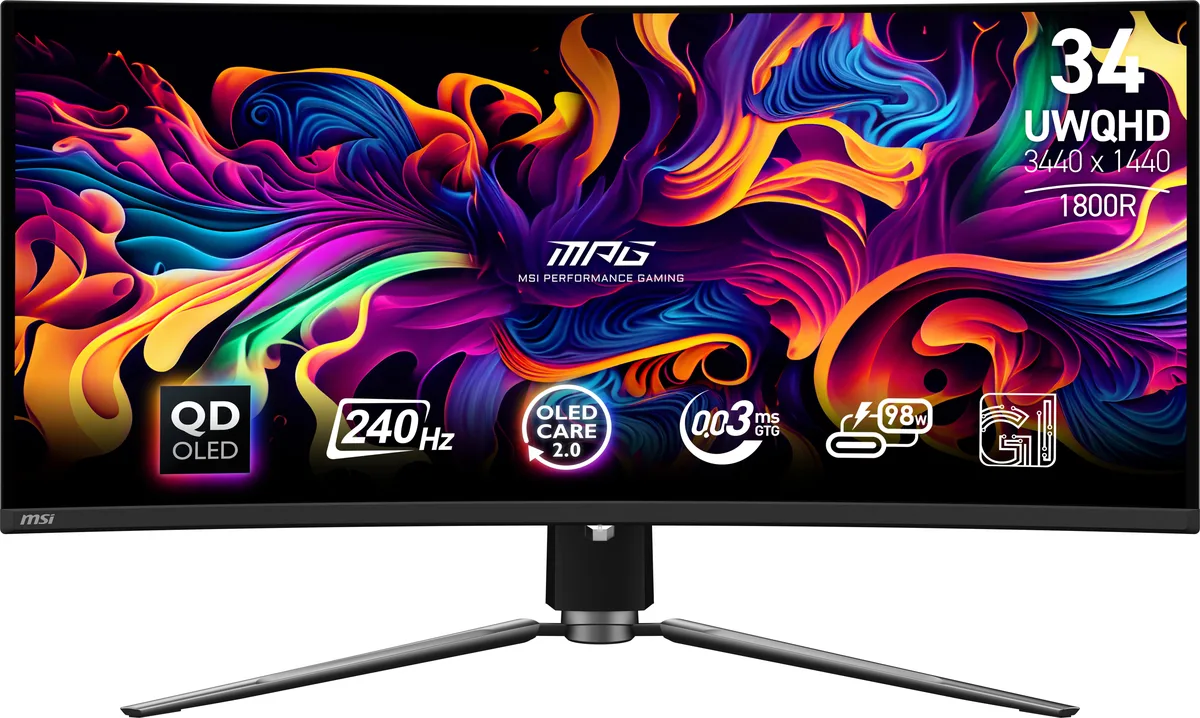 MSI MSI MPG 341CQPX QD-OLED 34" 240Hz gaming monitor — product photo