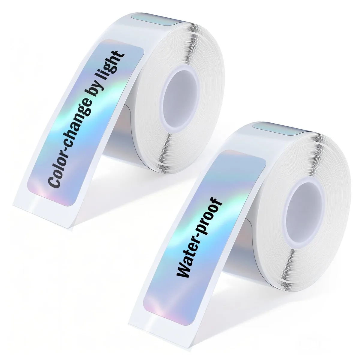  Lusofie D30 Label Tape 320 PCS Holographic Thermal Labels 0.47x1.57 Inch 2 Rolls Adhesive — product photo