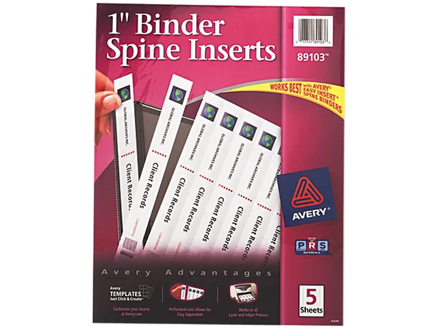White micro-perforated cardstock sheets for 1 inch binder spines, 40 pack