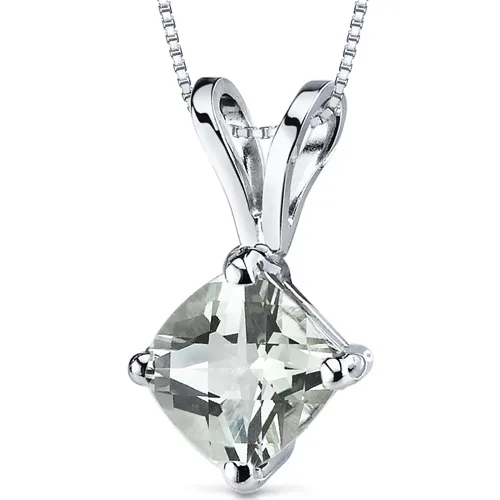 Oravo Oravo 14 kt White Gold Cushion Cut 0.75 ct Green Amethyst Pendant — product photo