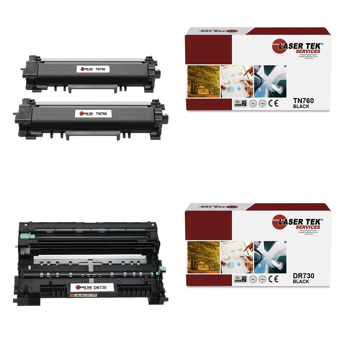 Laser Tek Services Laser Tek Services TN760 &amp; DR730 Toner Cartridge 3PK — product photo