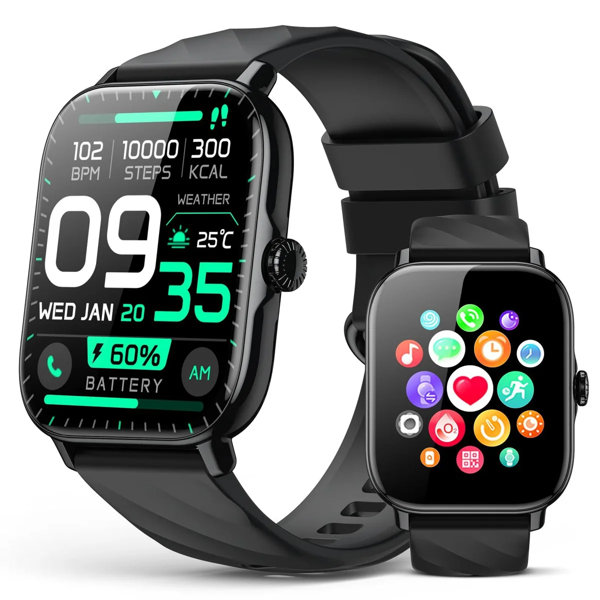  Kriutefy Smart Watch Black 1.91" 390 x 450 110+ Sports Bluetooth 5.3 IP68 — product photo
