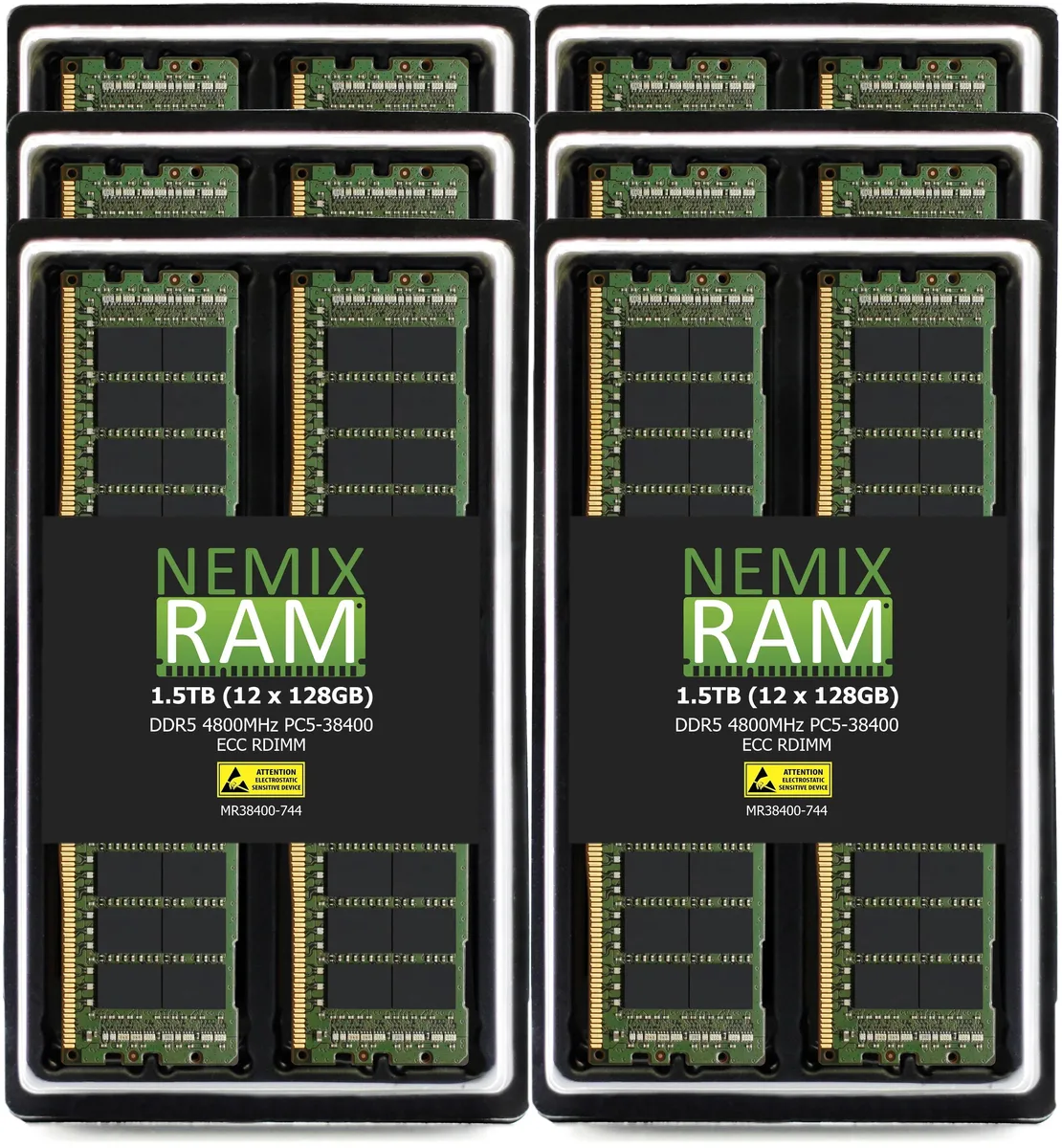 NEMIX RAM NEMIX RAM RS520A-E12-RS12U 1.5TB (12x128GB) DDR5 4800 CL40 ECC RDIMM memory upgrade — product photo