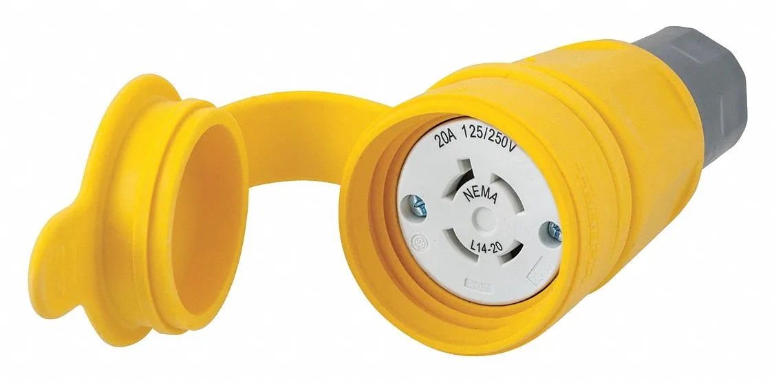 Hubbell Incorporated Hubbell Incorporated HBL27W74 Watertight Locking Connector L14-20R line protection — product photo