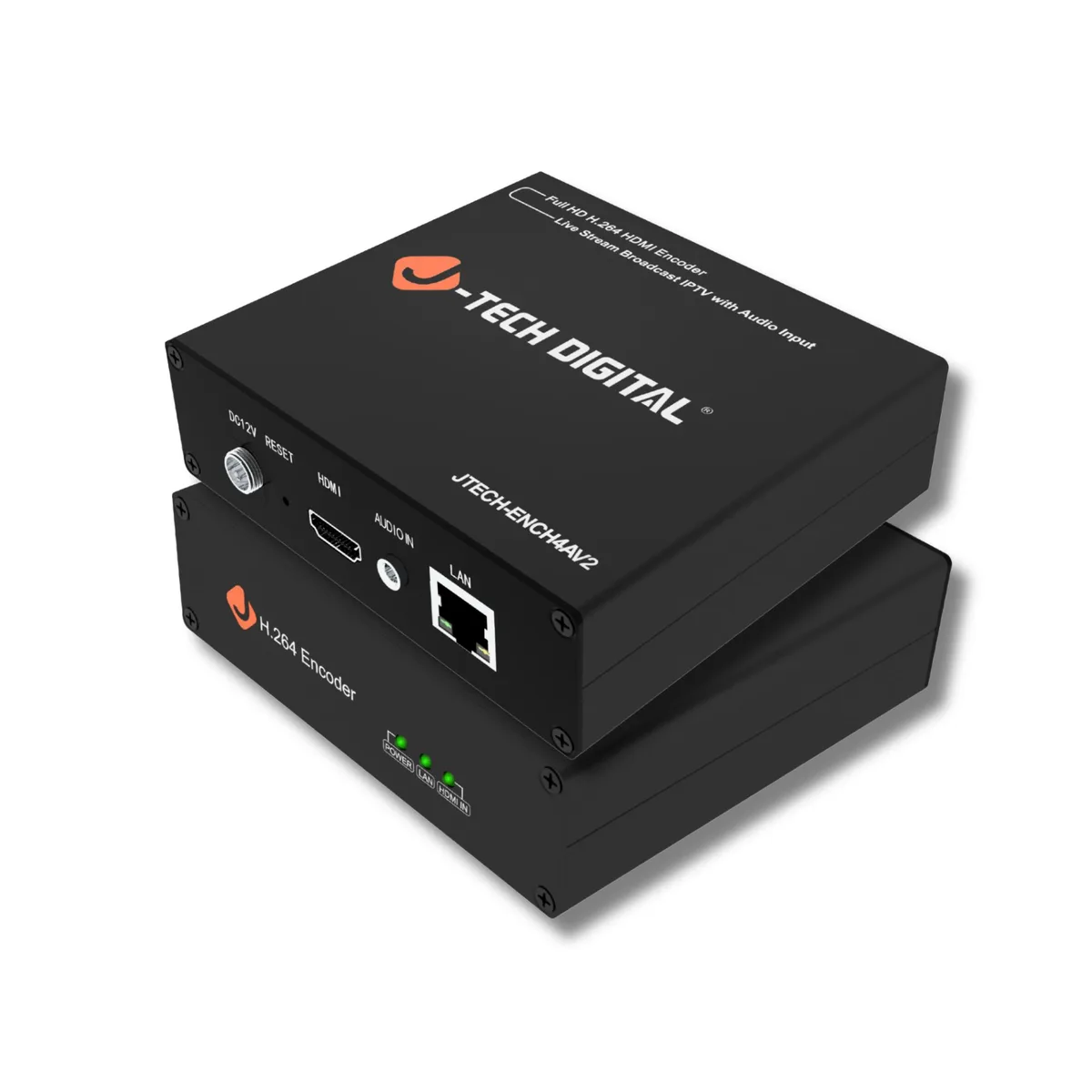 J-Tech Digital Inc. J-Tech Digital JTECH-ENCH4AV2 HDMI to Ethernet Media Converter 4K 60Hz Input 1080p 60Hz Output — product photo