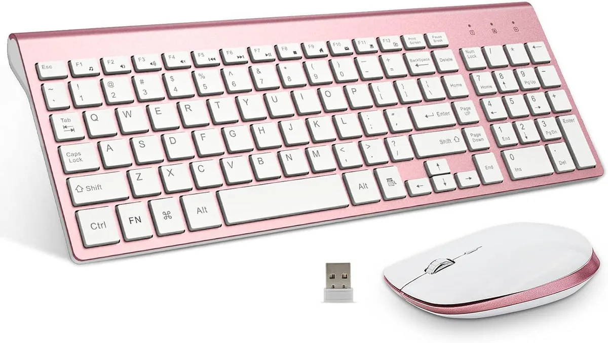 TUKO TUKO Wireless Keyboard & Mouse Combo Pink Rose Gold — product photo