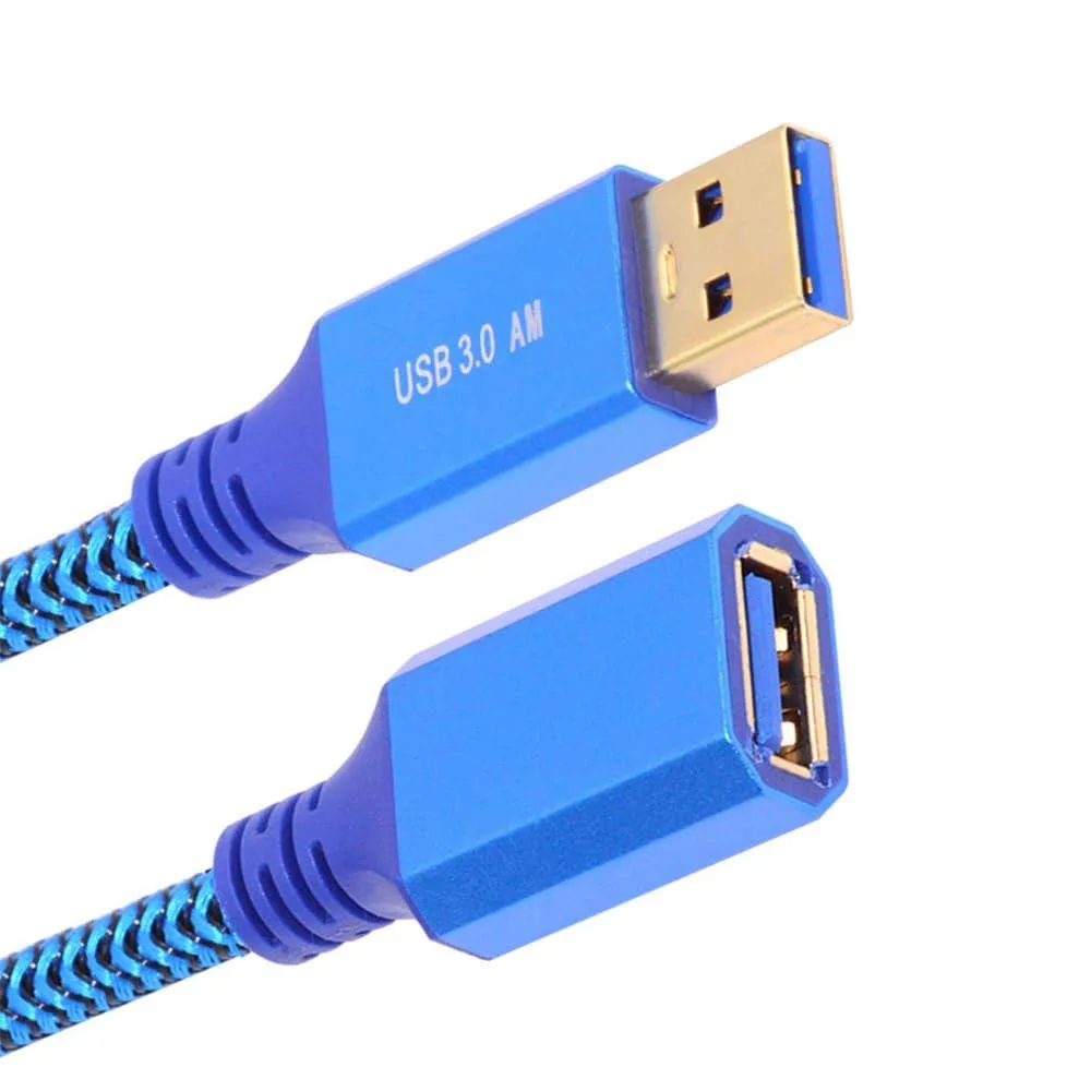 Fervit Fervit USB 3.0 Type-A Male to Female Extension Cable Blue Sleeve 30cm — product photo