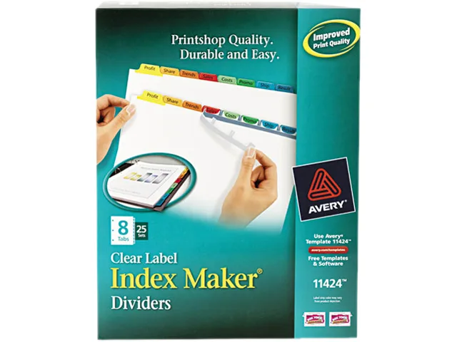 Avery Avery 11424 Index Maker Divider 8-Tab Letter 25 Sets card filing — product photo