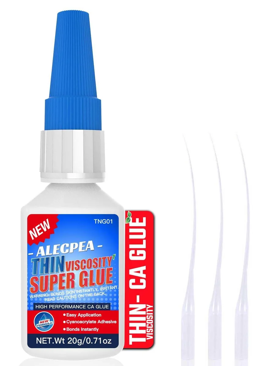 Small 20g bottle of thin water-like CA glue with micro-tip applicator