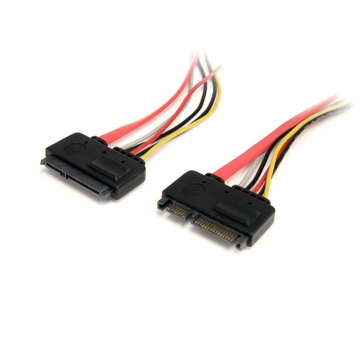 Red 12 inch 22 pin SATA power and data extension cable male to female