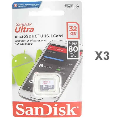 SanDisk SanDisk Ultra microSDHC 32GB Class 10 3-pack — product photo