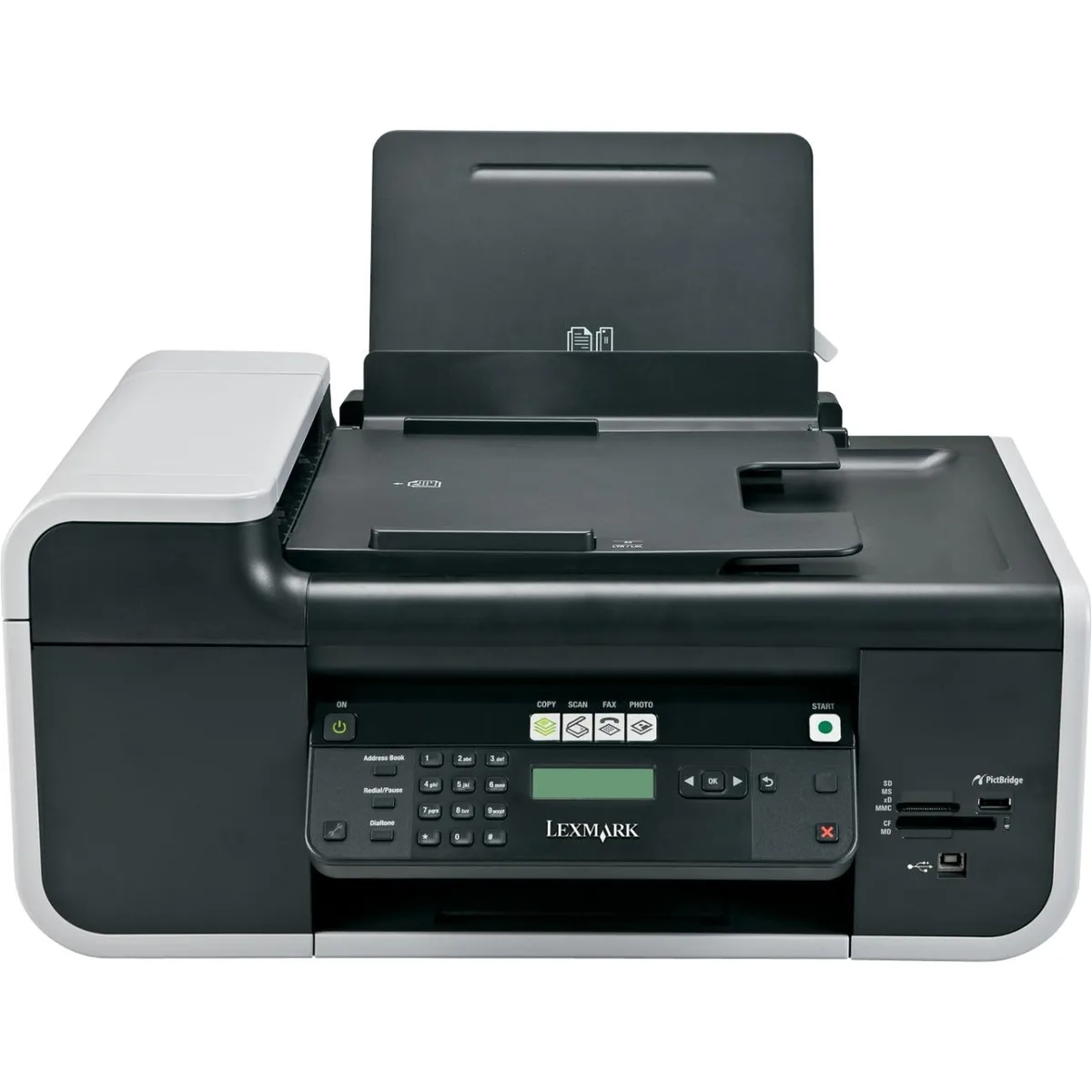 Lexmark X5650 desktop inkjet multifunction printer in black and silver finish