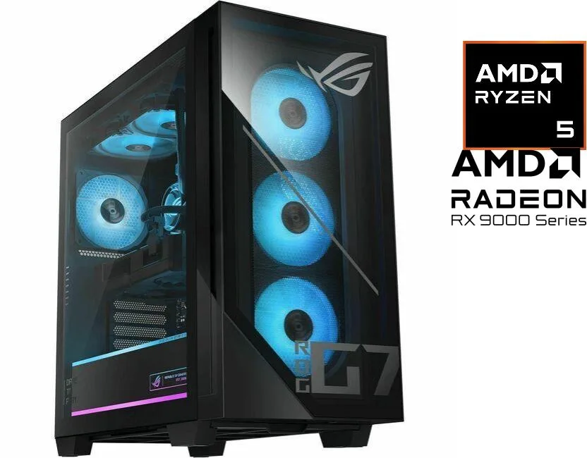 ASUS ASUS GM700TZ-PB564 desktop PC Ryzen 5 8400F 16 GB DDR5 1 TB NVMe Radeon RX 9060 XT 16 GB GDDR6 600 W — product photo