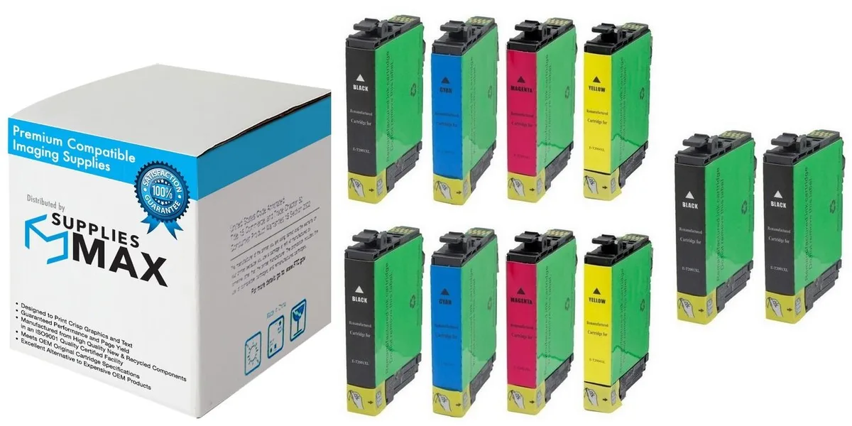 SuppliesMax SuppliesMax T200XL120-4B2CS Inkjet Combo Pack (4BK/2C/M/Y) 500pp — product photo