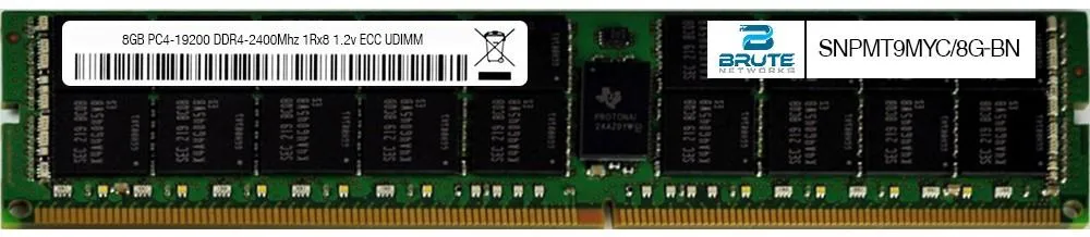 Brute Networks Brute Networks Dell Compatible 8GB DDR4-2400 ECC UDIMM 1Rx8 1.2V CL15 — product photo