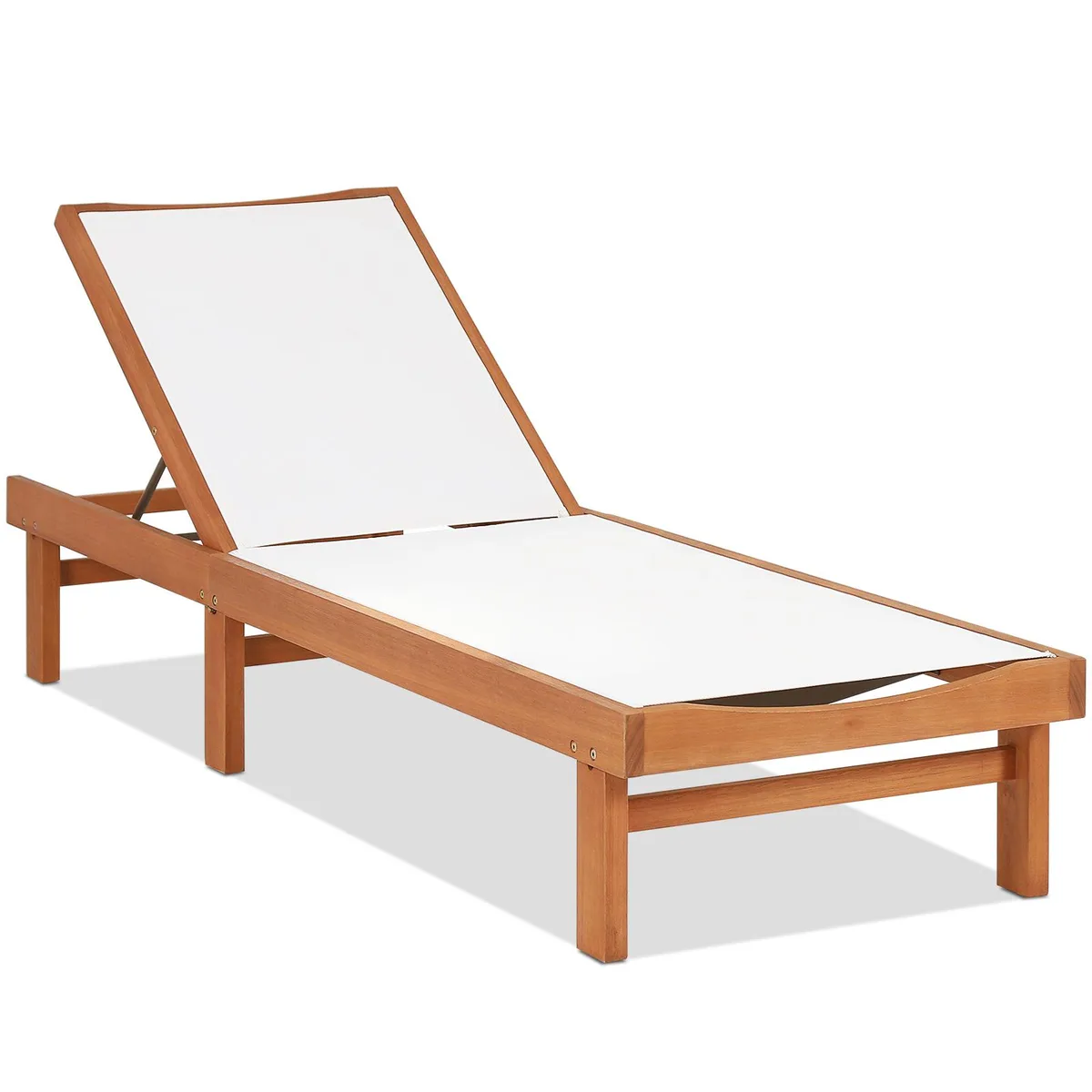 SlickBlue SlickBlue Outdoor Wood Chaise Lounge Chair 5-Position Adjustable Back Black — product photo