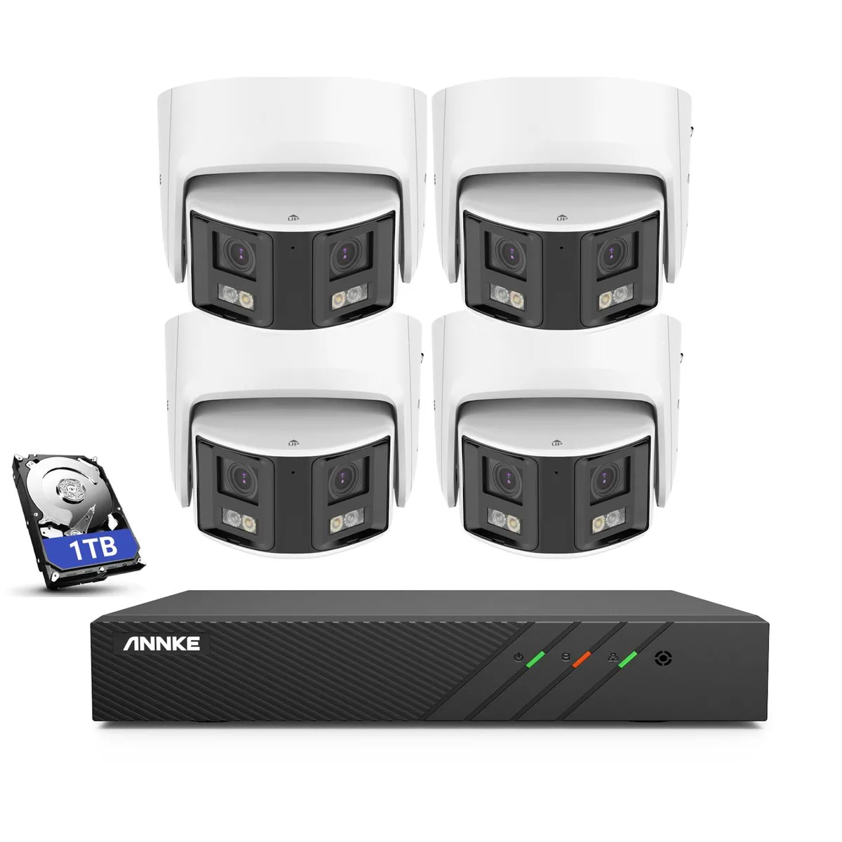 Annke Annke 8CH 6MP NVR Kit with 4× Panoramic Dual-Lens 180° IP Cameras, 1TB — product photo