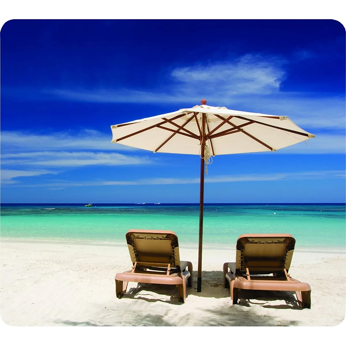 FELLOWES FELLOWES 5909501 Recycled Optical Mousepad Beach Chairs — product photo