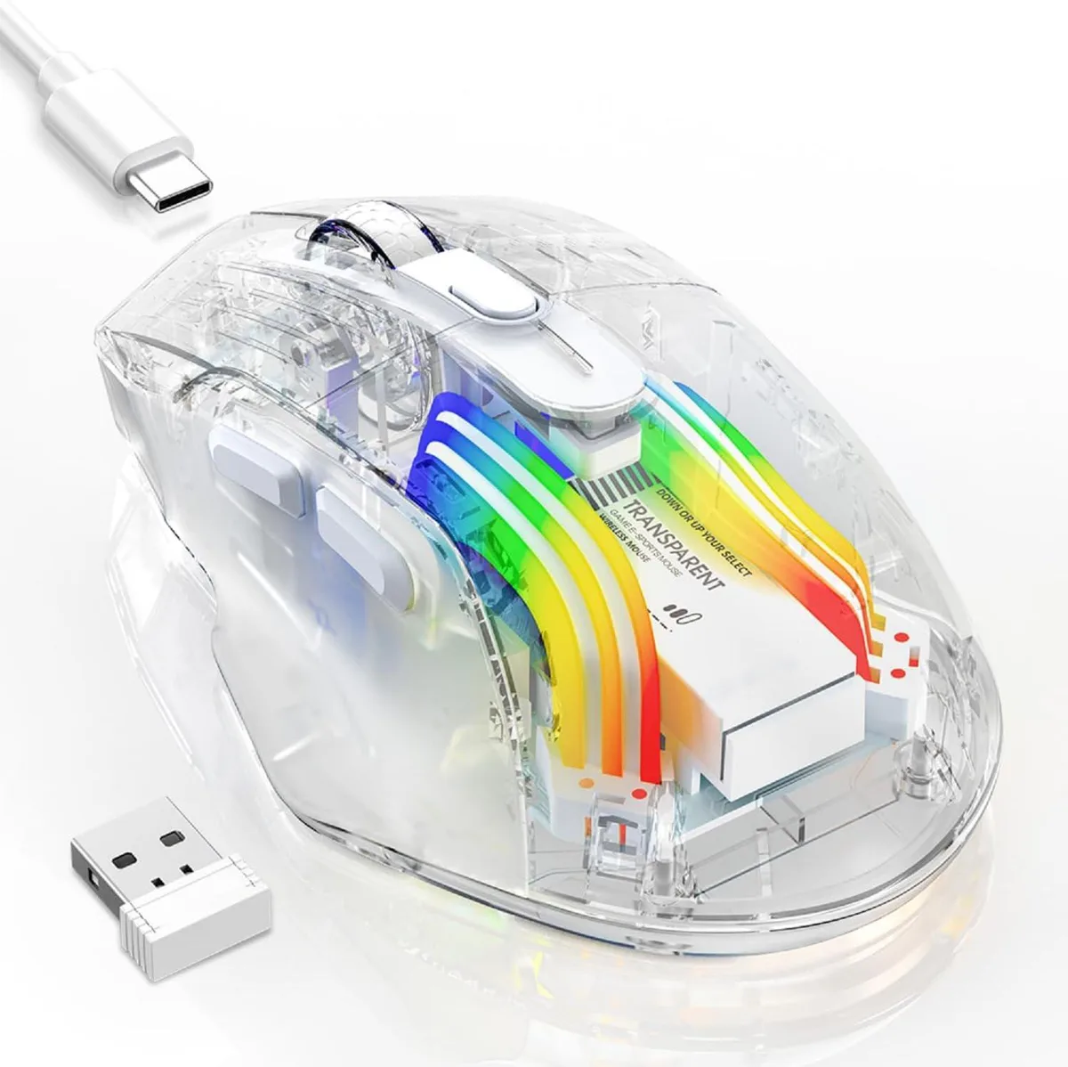 AUTYUE AUTYUE gaming mouse Transparent 3600 dpi 11 RGB tri-mode — product photo