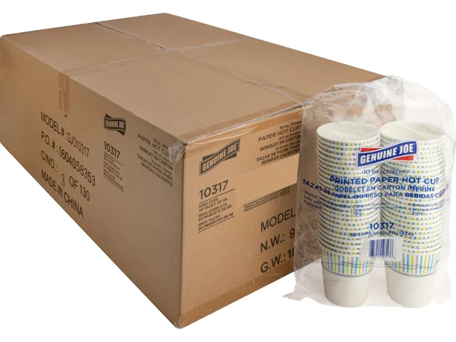 Genuine Joe Genuine Joe 10317CT 10 oz Hot Cups Assorted Paper 1000 Carton — product photo