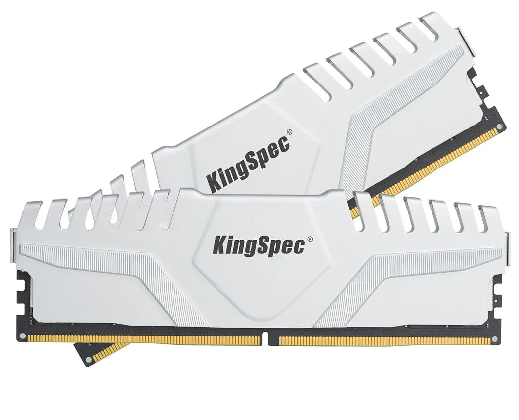 KingSpec KingSpec KS6000D5M12516G×2 Silver 32GB (2×16GB) DDR5 6000MHz CL38 White desktop RAM — product photo