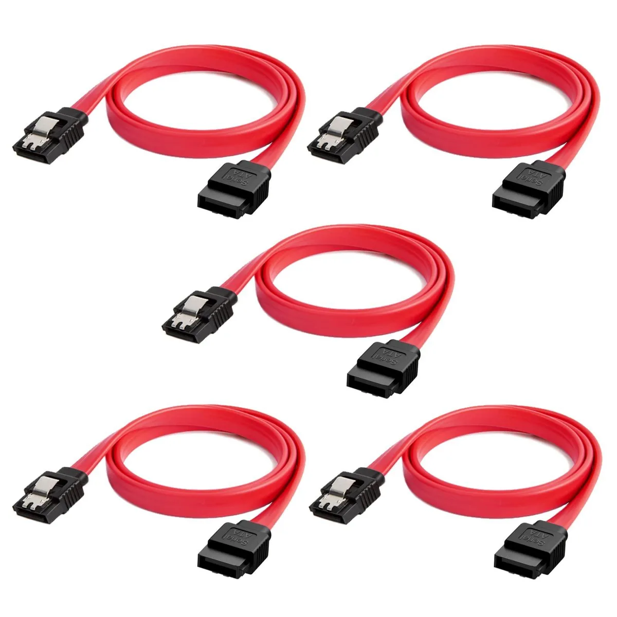 Vszerda Vszerda CS0085 SATA III cable 5-pack 18" red female-female locking — product photo