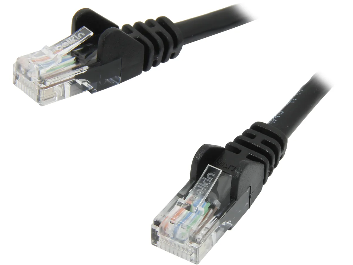 Belkin Belkin A3L791-02-BLK-S network ethernet cable 2 ft Cat 5e black — product photo
