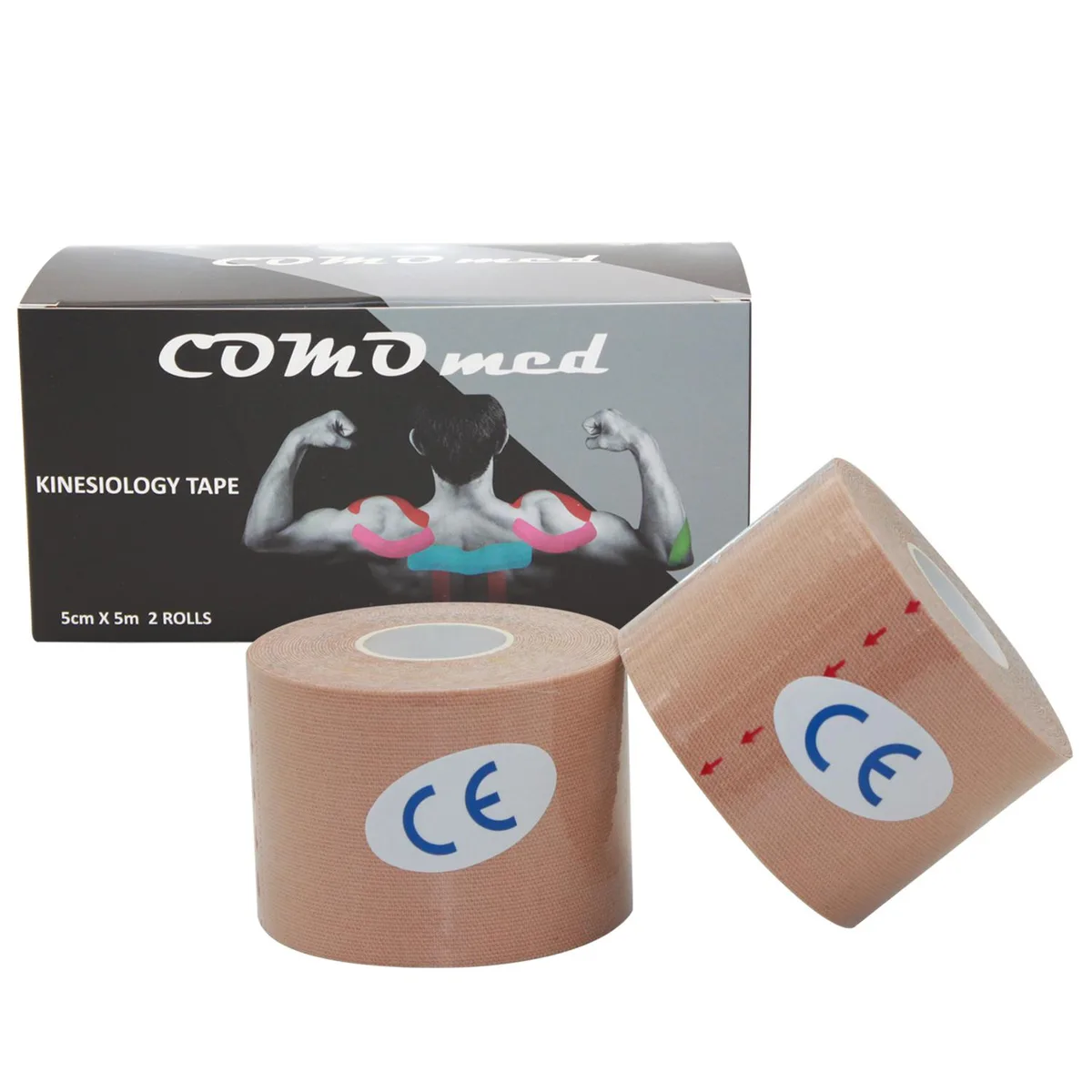 COMOmed COMOmed Kinesiology Tape Beige 2 in x 16.5 ft 2 Rolls — product photo