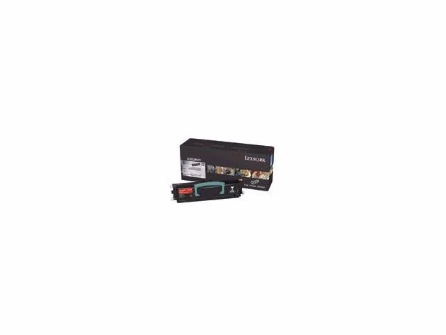 Black Lexmark toner cartridge in rectangular box
