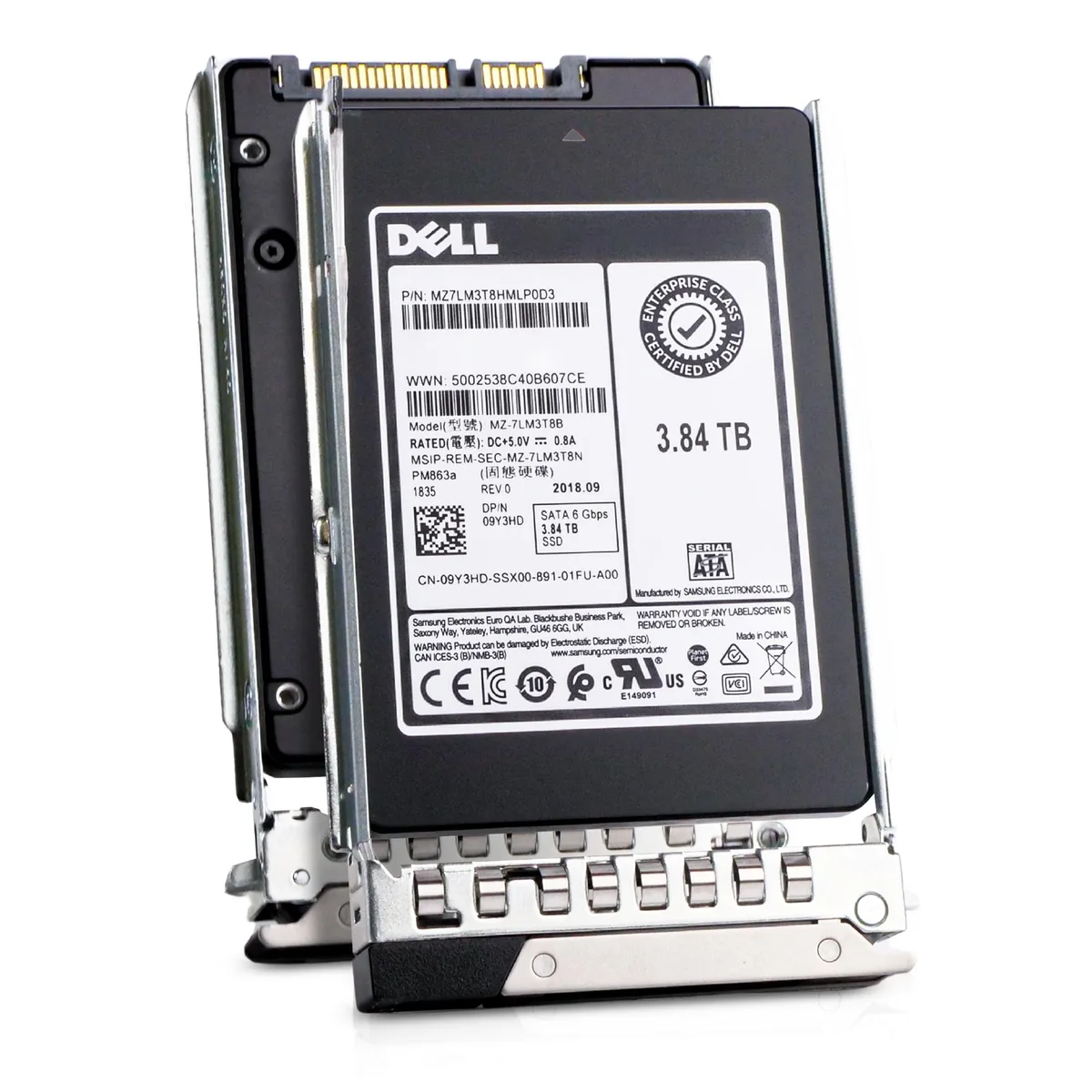 DELL DELL 09Y3HD 3.84TB 1.3 DWPD SATA 2.5in enterprise SSD — product photo