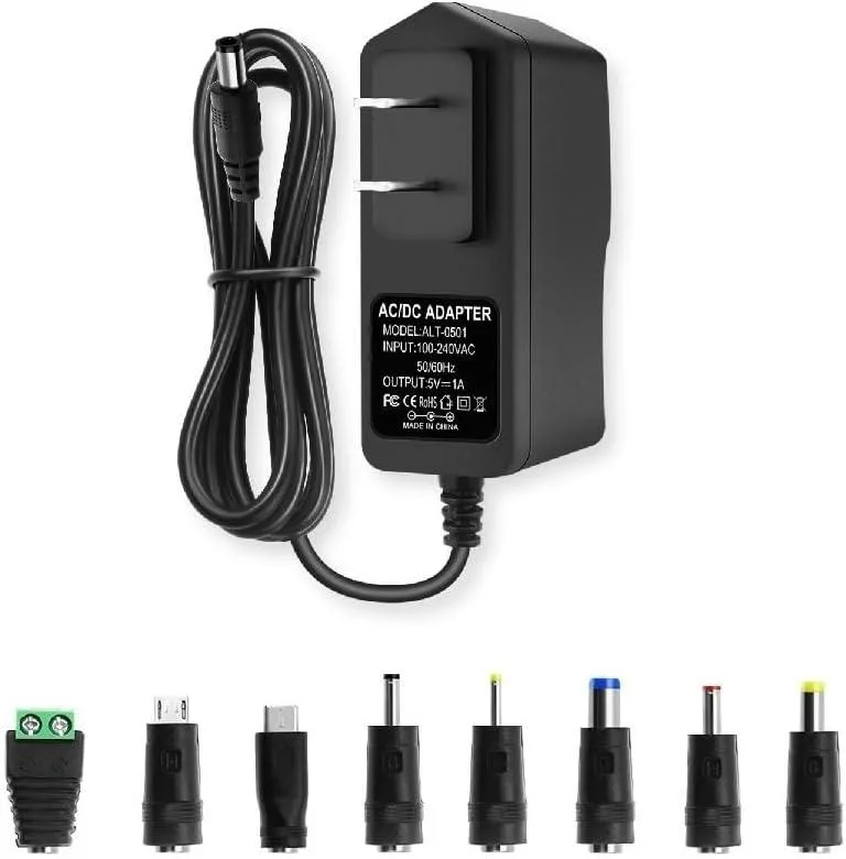 VOVOV VOVOV 5V 1A AC adapter 5.5×2.5 mm plug 8 tips — product photo