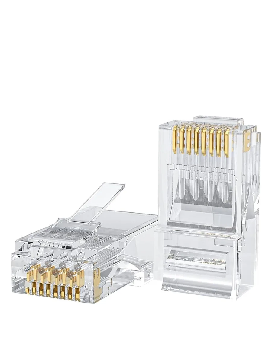  Zebra CL0190 Cat6 RJ45 Connectors 100-Pack Transparent — product photo