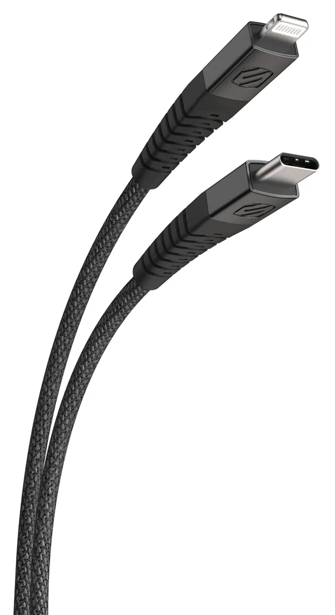 Scosche Scosche HDCi4B8SG Heavy-Duty Braided 8-ft USB-C to Lightning Cable Space Gray — product photo