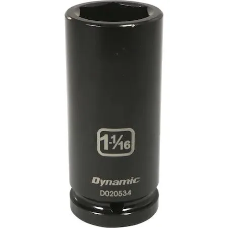 Dynamic 3/4" drive deep socket, black phosphate finish, laser-etched size markings