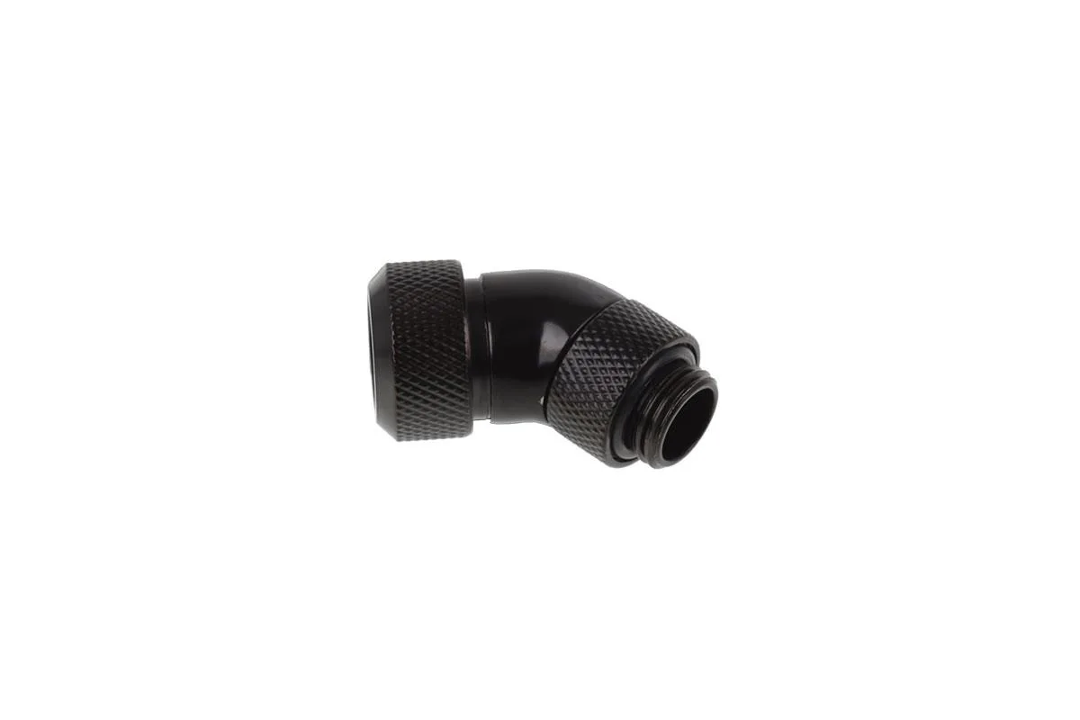 Alphacool Alphacool Eiszapfen 13mm HardTube Compression Fitting 45° G1/4 Knurled Deep Black 17407 — product photo