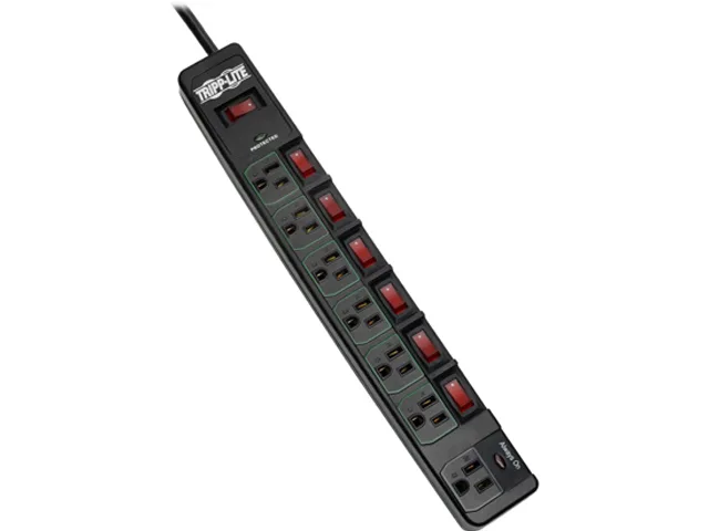 Tripp Lite Tripp Lite TLP76MSGB surge protector 7 outlets 6ft cord 1080 joules — product photo