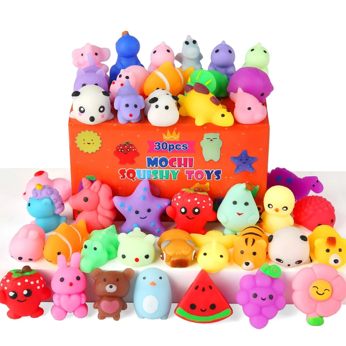  30 Pack Kawaii Squishies Party Favours Mini Animals Mochi Sensory Toys Random — product photo