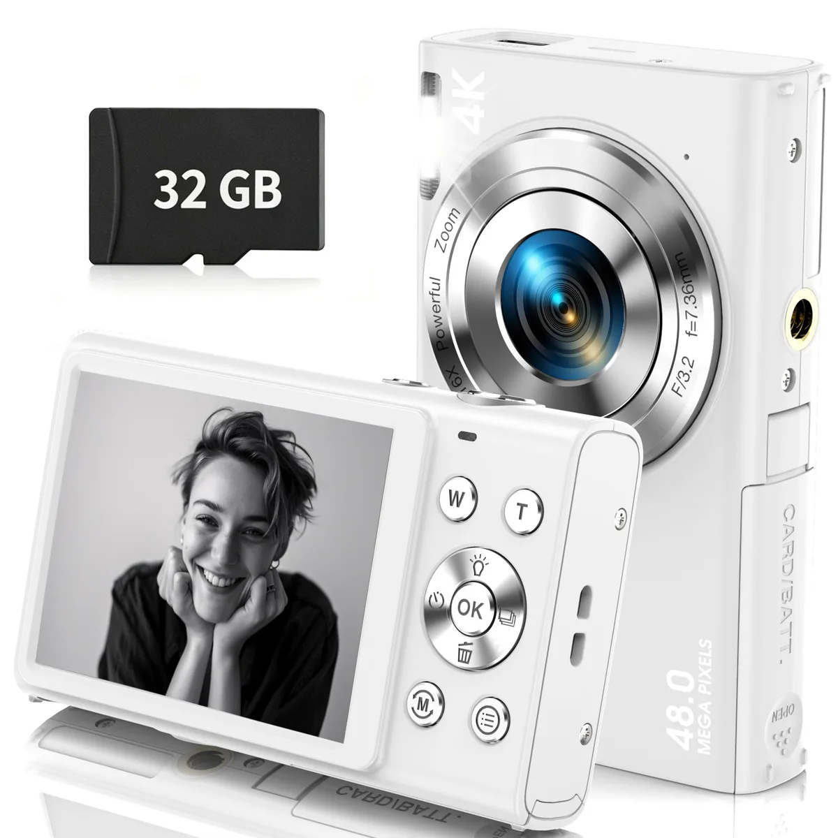 TEFTYMON TEFTYMON 48MP 4K Digital Camera 16X Zoom 2.8" LCD 32G Card (Black) — product photo