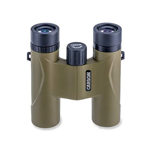 Olive green compact binoculars with 10x25 lenses