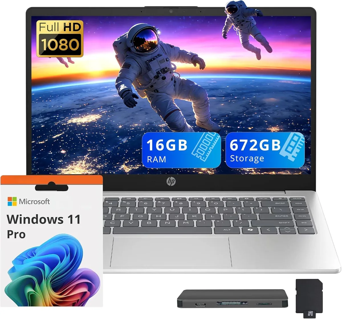HP HP 14" FHD Business Laptop i5-1334U 16GB DDR4 512GB SSD + 160GB Dock Silver — product photo