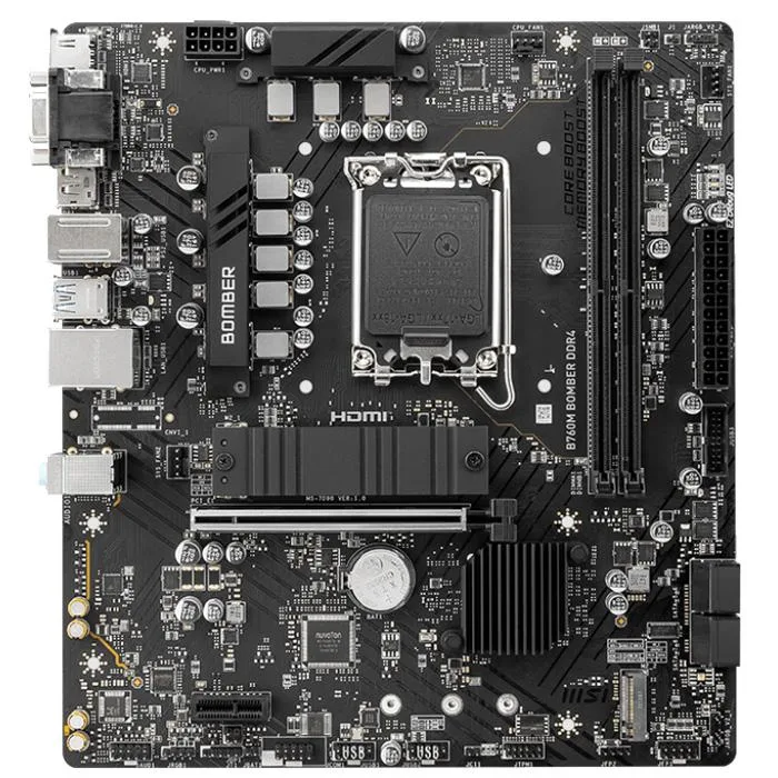 MSI MSI B760M BOMBER DDR4 12th 13th Gen Intel Core Pentium Gold Celeron LGA 1700 Motherboard — product photo